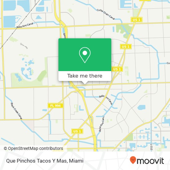 Mapa de Que Pinchos Tacos Y Mas, SW 109th Ave Miami, FL 33157
