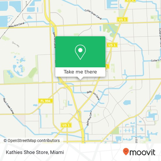 Mapa de Kathies Shoe Store, 18351 SW 107th Ave Miami, FL 33157