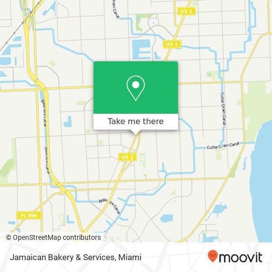 Mapa de Jamaican Bakery & Services, 16930 S Dixie Hwy Miami, FL 33157
