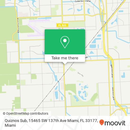 Mapa de Quiznos Sub, 15465 SW 137th Ave Miami, FL 33177