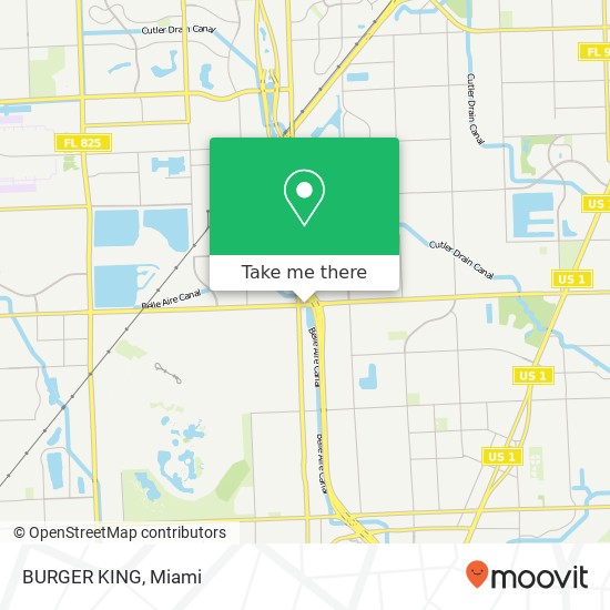 Mapa de BURGER KING, 11650 SW 152nd St Miami, FL 33157