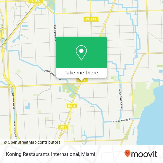 Mapa de Koning Restaurants International, 15065 S Dixie Hwy Miami, FL 33176