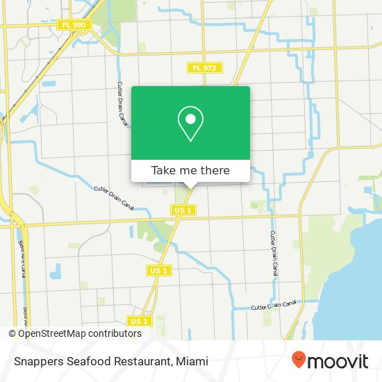 Mapa de Snappers Seafood Restaurant, 14501 S Dixie Hwy Palmetto Bay, FL 33176