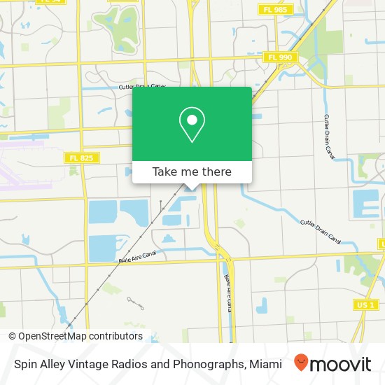 Mapa de Spin Alley Vintage Radios and Phonographs, 12001 SW 135th Ter Miami, FL 33186