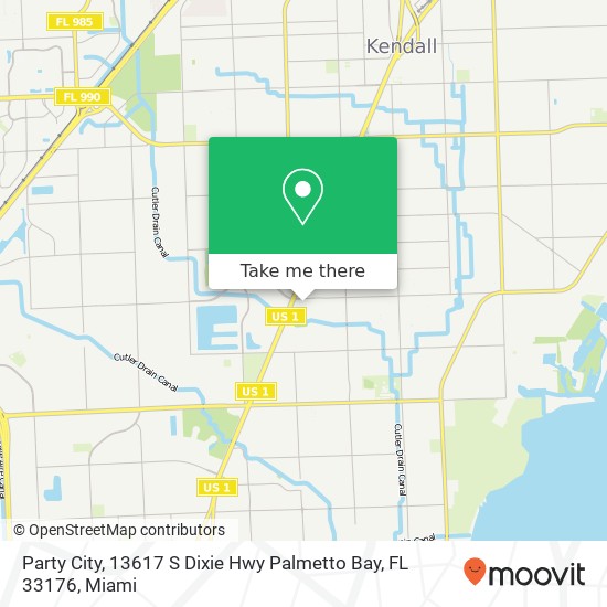 Party City, 13617 S Dixie Hwy Palmetto Bay, FL 33176 map
