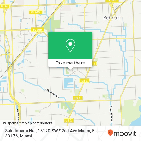 Mapa de Saludmiami.Net, 13120 SW 92nd Ave Miami, FL 33176