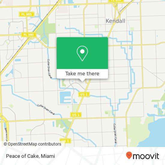 Mapa de Peace of Cake, 8785 SW 132nd St Miami, FL 33176