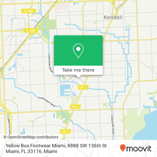 Mapa de Yellow Box Footwear Miami, 8888 SW 136th St Miami, FL 33176