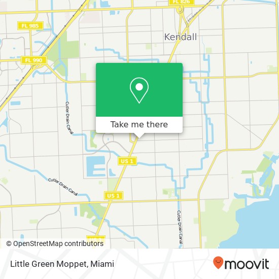 Mapa de Little Green Moppet, 8425 SW 132nd St Miami, FL 33156