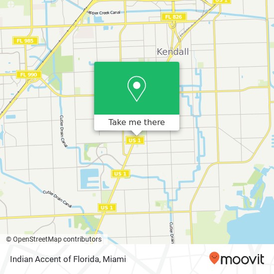 Mapa de Indian Accent of Florida, 12663 S Dixie Hwy Miami, FL 33156