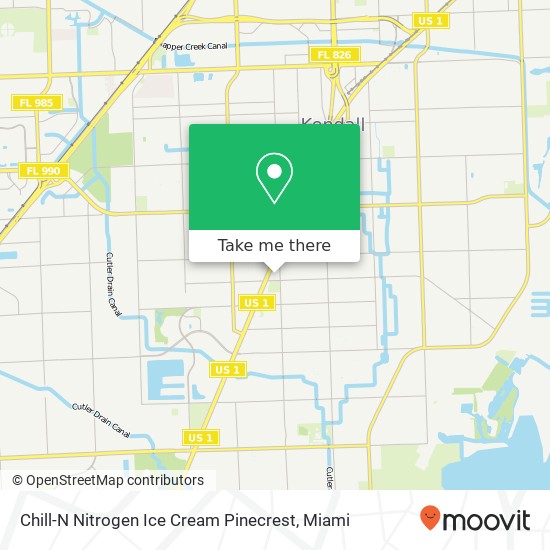 Mapa de Chill-N Nitrogen Ice Cream Pinecrest, 8271 SW 124th St Miami, FL 33156