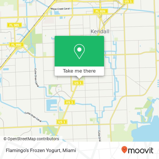 Mapa de Flamingo's Frozen Yogurt, 12505 S Dixie Hwy Pinecrest, FL 33156