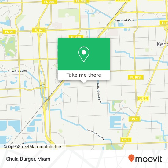 Mapa de Shula Burger, 11800 SW 104th Ave Miami, FL 33176