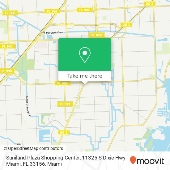 Mapa de Suniland Plaza Shopping Center, 11325 S Dixie Hwy Miami, FL 33156