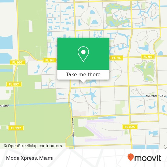 Mapa de Moda Xpress, 10201 Hammocks Blvd Miami, FL 33196