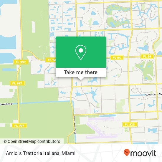 Mapa de Amici's Trattoria Italiana, 10201 Hammocks Blvd Miami, FL 33196