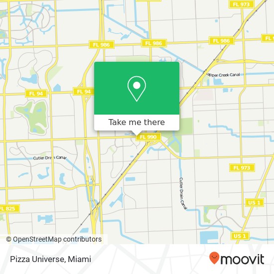 Mapa de Pizza Universe, 10850 SW 104th St Miami, FL 33176