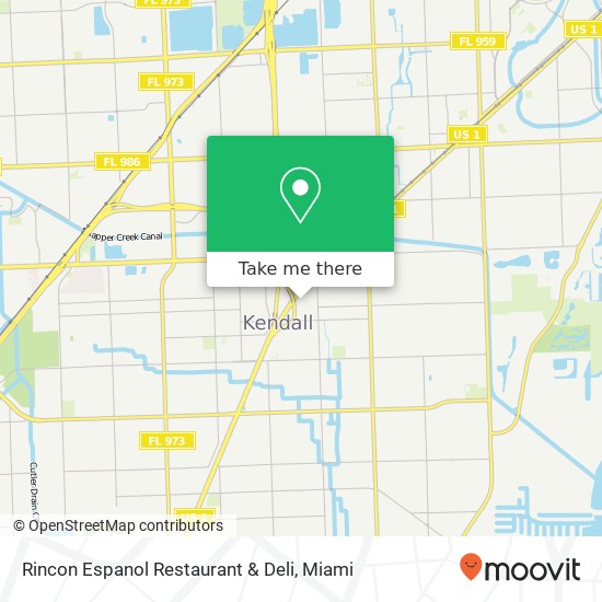 Mapa de Rincon Espanol Restaurant & Deli, 9511 S Dixie Hwy Pinecrest, FL 33156
