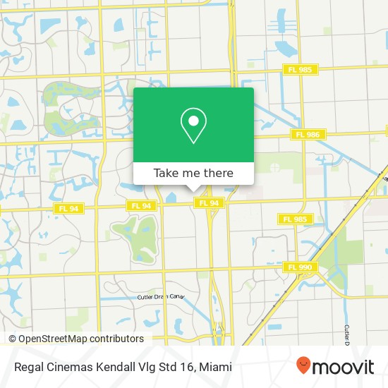 Mapa de Regal Cinemas Kendall Vlg Std 16