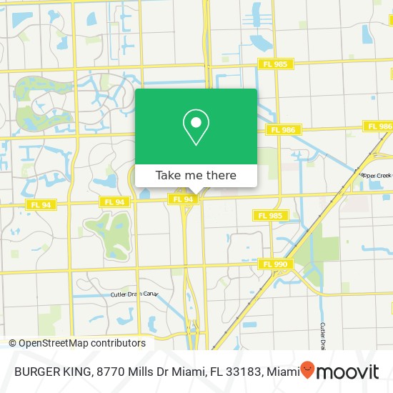 BURGER KING, 8770 Mills Dr Miami, FL 33183 map