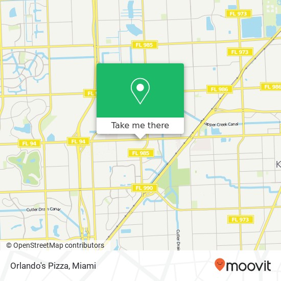 Mapa de Orlando's Pizza, 10786 N Kendall Dr Miami, FL 33176