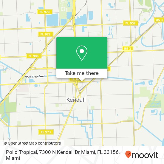 Mapa de Pollo Tropical, 7300 N Kendall Dr Miami, FL 33156