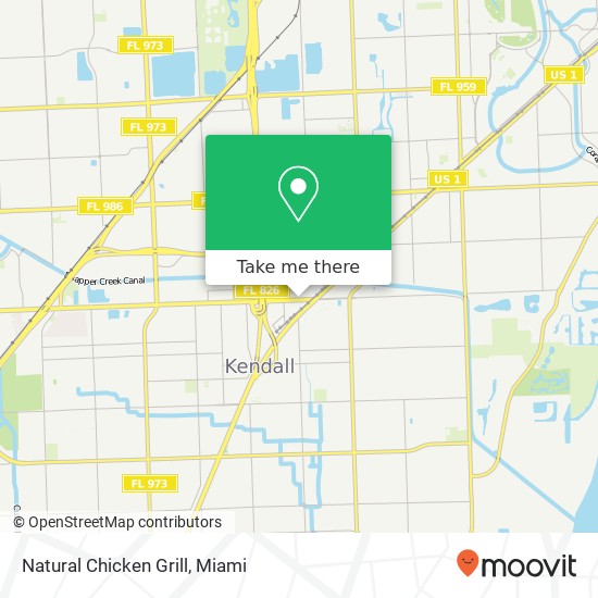 Mapa de Natural Chicken Grill, 7189 N Kendall Dr Miami, FL 33156