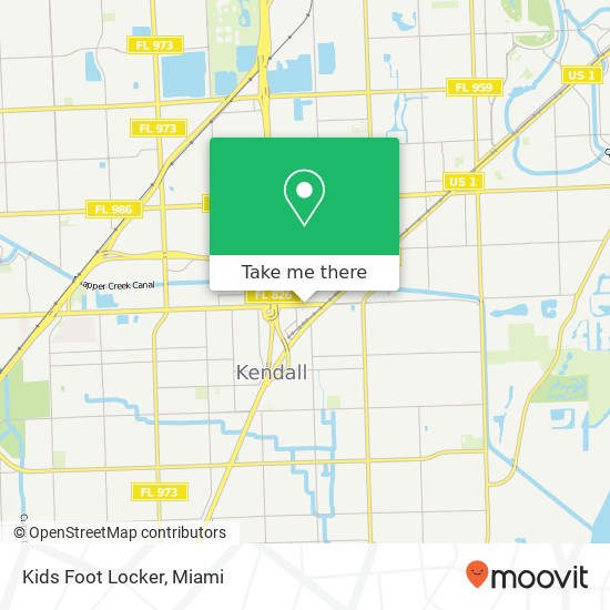 Mapa de Kids Foot Locker, 7433 N Kendall Dr Miami, FL 33156