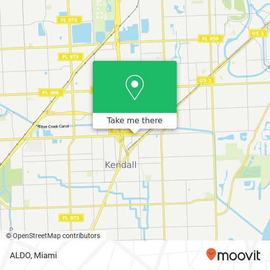 Mapa de ALDO, 7461 N Kendall Dr Miami, FL 33156