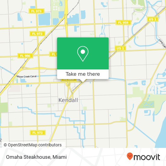 Mapa de Omaha Steakhouse, 8831 S Dixie Hwy Miami, FL 33156