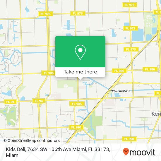 Mapa de Kids Deli, 7634 SW 106th Ave Miami, FL 33173