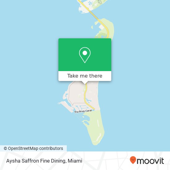 Mapa de Aysha Saffron Fine Dining, 328 Crandon Blvd Key Biscayne, FL 33149