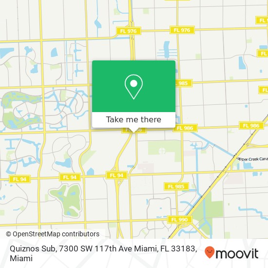 Quiznos Sub, 7300 SW 117th Ave Miami, FL 33183 map