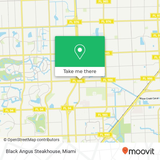 Mapa de Black Angus Steakhouse, 7199 SW 117th Ave Miami, FL 33183