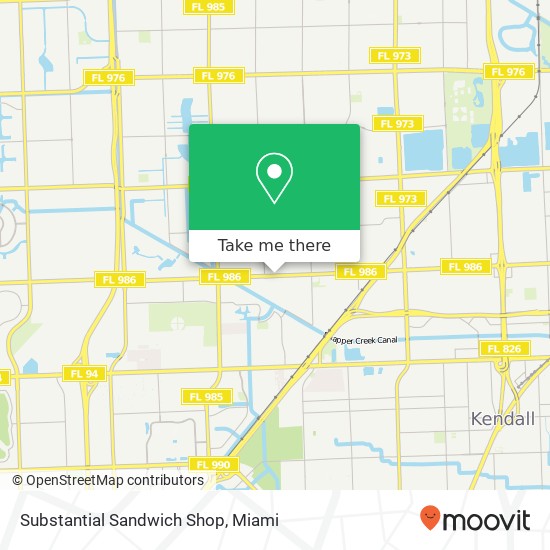 Mapa de Substantial Sandwich Shop, 10015 SW 72nd St Miami, FL 33173