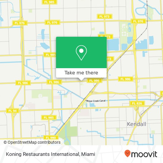 Mapa de Koning Restaurants International, 9672 SW 72nd St Miami, FL 33173