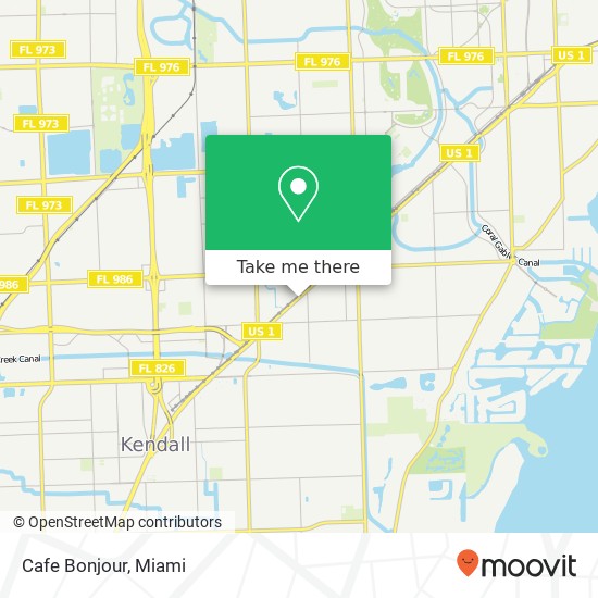 Mapa de Cafe Bonjour, 6222 S Dixie Hwy South Miami, FL 33143