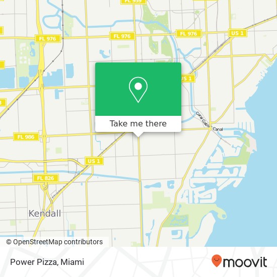 Mapa de Power Pizza, 7400 SW 57th Ave South Miami, FL 33143