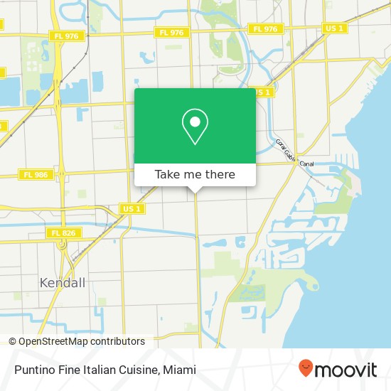 Mapa de Puntino Fine Italian Cuisine, 7800 SW 57th Ave South Miami, FL 33143