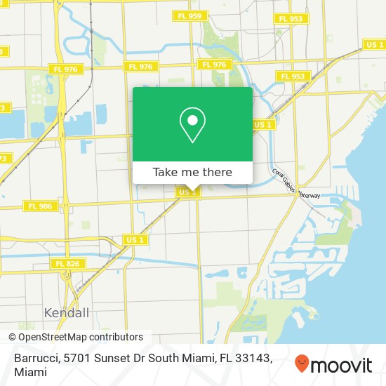 Barrucci, 5701 Sunset Dr South Miami, FL 33143 map