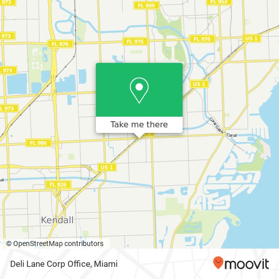 Mapa de Deli Lane Corp Office, 7232 SW 59th Ave South Miami, FL 33143