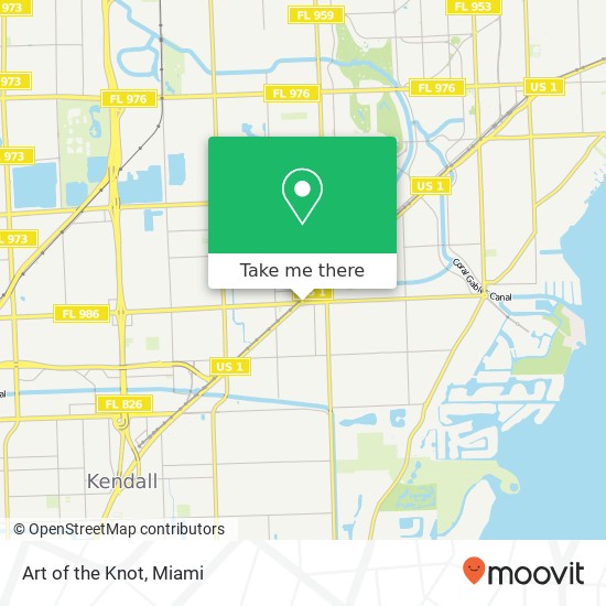 Mapa de Art of the Knot, 5893 Sunset Dr South Miami, FL 33143