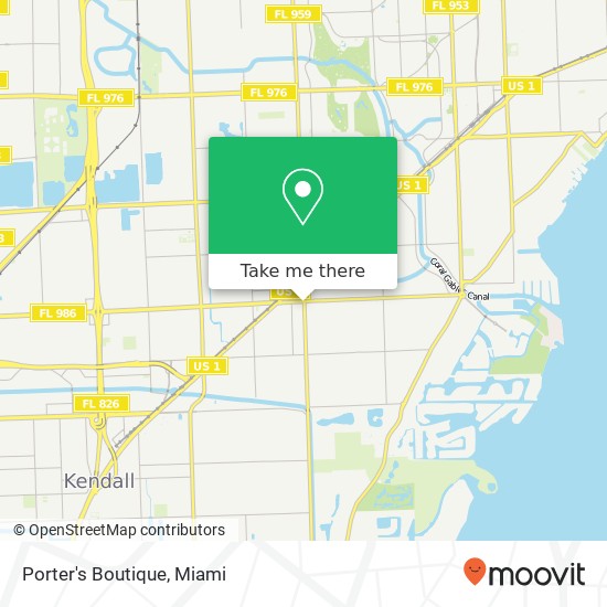 Mapa de Porter's Boutique, 7210 Red Rd South Miami, FL 33143