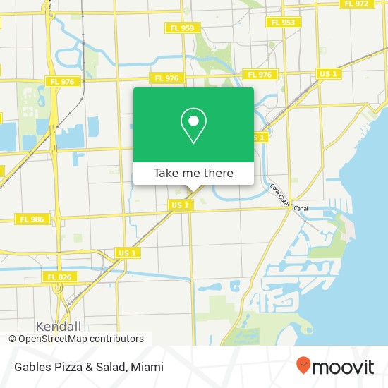 Mapa de Gables Pizza & Salad, 1558 S Dixie Hwy Miami, FL 33146