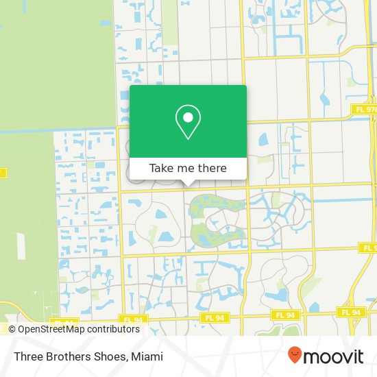 Mapa de Three Brothers Shoes, 14631 SW 56th St Miami, FL 33175