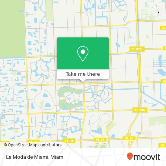 Mapa de La Moda de Miami, 13715 SW 56th St Miami, FL 33175