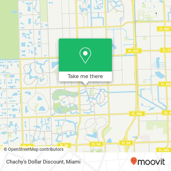 Mapa de Chachy's Dollar Discount, 13411 SW 56th St Miami, FL 33175