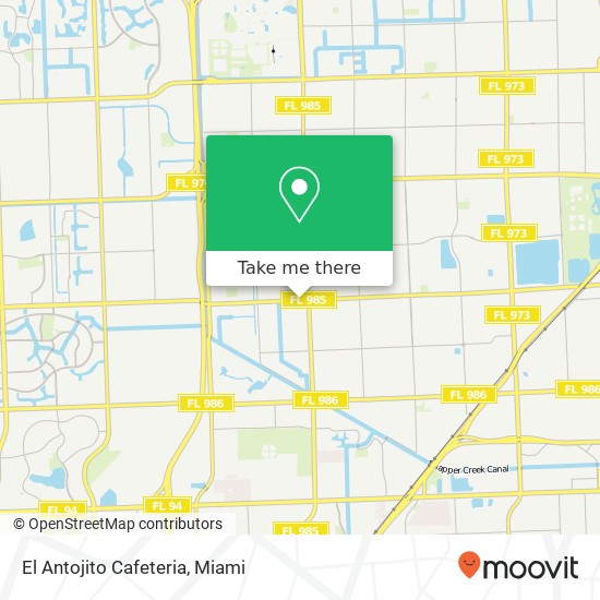 Mapa de El Antojito Cafeteria, 10759 SW 56th St Miami, FL 33165