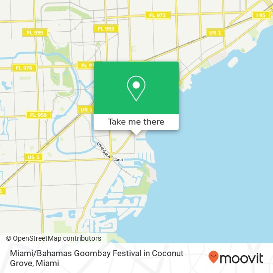 Mapa de Miami / Bahamas Goombay Festival in Coconut Grove