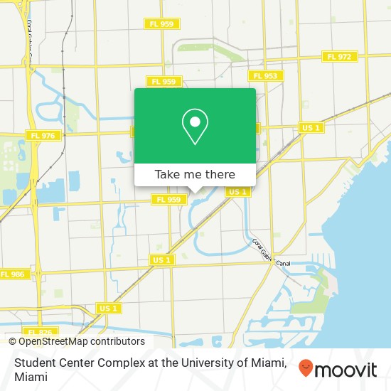 Mapa de Student Center Complex at the University of Miami